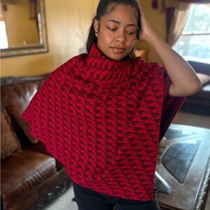 Red Patterned Women's Sweater